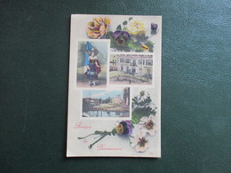 Delcampe - CPA 68 AMITIES DE DANNEMARIE MULTI VUES FLEURS PENSEES - Dannemarie