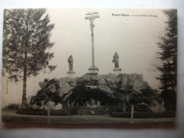 Delcampe - Carte Postale Pontmain (53) Le Calvaire Rouge (petit Format Noir Et Blanc Non Circulée ) - Pontmain