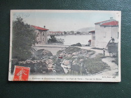 Delcampe - CPA 69 ENVIRONS DE CONDRIEU LE PONT DE VERIN VUE SUR LE RHONE FEMME CHEVRES - Condrieu