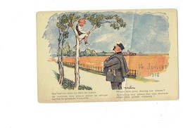 Delcampe - Cpa Illustrateur Faivre - Guerre 14-18 Patriotique - Garçon Dans Un Arbre Soldat En Uniforme - 14 Juillet 1916 - Faivre