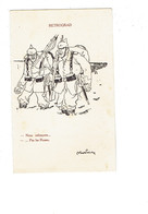 Delcampe - Cpa Illustrateur Abel FAIVRE - RETROGRAD - Nous Enfonçons - Pas Les Russes - Soldat Casque à Pointe Fusil Guerre 1914-18 - Faivre