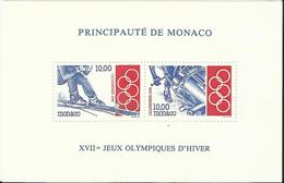 Delcampe - Monaco - Bloc Feuillet Jeux Olympiques D'hiver à Lillehammer (Norvège) - Blocks & Kleinbögen