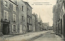 Delcampe - Dpts Div.-ref-AF748- Puy De Dôme - Aigueperse - La Grande Rue - Magasin Hervier - Magasins - Carte Bon Etat - - Aigueperse