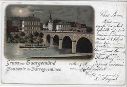 Delcampe - 57 SARREGUEMINES . Grüss , Souvenir En Couleur , édit : Emil Schmitt Saargemünd , écrite En 1904  , état Extra - Sarreguemines