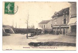 Delcampe - CHALINDREY - Rue De La République Et Le Pont - Chalindrey