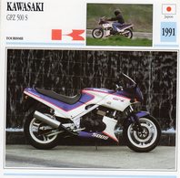 Delcampe - Kawasaki GPZ 500 S  -  1991 - Moto De Tourisme -  Fiche Technique/Carte De Collection - Motorräder