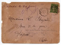 1918--Lettre Pour FIGEAC-46--type Semeuse Seul Sur Lettre--Beau Cachet Ambulant Type I "Toulouse à Tarascon" - 1877-1920: Semi Modern Period