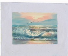 Delcampe - Arts -B3422 - Rare Et Jolie Peinture Sur Toile  Format Environ 180x222mm ( Nature, Sujet, état ... Voir Scan)+port - Otros & Sin Clasificación