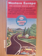 Delcampe - Carte Routière Esso Western Europe - Allemagne - 1960 - Strassenkarten
