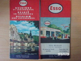 Delcampe - Carte Routière Esso Belgique & Luxembourg - 1958 - Strassenkarten
