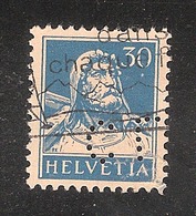 Perfin/perforé/lochung Switzerland No YT205 1924-1942 William Tell   CL Credit Lyonais, Agence De Geneve - Gezähnt (perforiert)