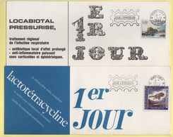 Lot De 2 Cartes 1er Jour Publicitaires Offertes Par Les Laboratoires Servier - Voir Scan - Storia Postale