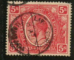 Kenya And Uganda 1922 5Sh King George V Issue #34 - Kenya & Ouganda