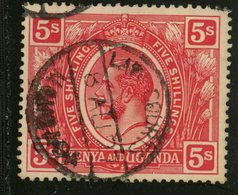 Kenya And Uganda 1922 5Sh King George V Issue #34 - Kenya & Uganda