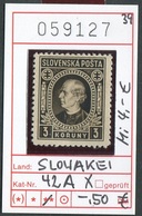Slowakei - Slowakische Republik - Slovensko - Michel  42 XA - ** Mnh Neuf Postfris - Ungebraucht