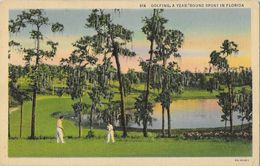 Sports - Golf, Golfing, A Year'round Sport In Florida (Floride, FLA) 1938 - Carte Colorisée N° 914 - Golf