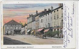 Delcampe - 57 MORHANGE . MÖRCHINGEN . Grüss Markplatz , édit : Oskar Scheibe , Années 1906, état Extra - Morhange