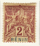 Bénin - Dahomey 1894 Y&T N°34 - Michel N°31 * - 2c Type Sage - Unused Stamps