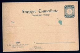 ENTIER POSTAL ALLEMAGNE- EMPIRE- LEIPZIGER COURIERKARTE- NEUF- 3 Pf BLEU- PAPIER CHAMOIS - Private & Local Mails