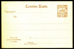 ENTIER POSTAL ALLEMAGNE- EMPIRE- BARMEN-ELBERFELD- COURIERKARTE- NEUF- 3 Pf BLEU- PAPIER BEIGE - Private & Local Mails