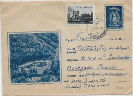 BULGARIE - 1957 - ENVELOPPE ENTIER POSTAL ILLUSTREE De KOLAROVGRAD => THIERS - Enveloppes