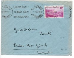 Monaco : N° 173 Seul Sur Lettre De 1939 Pour La Suisse - Tarif Imprimés Pour L'étranger (Rabat Non Collé) - Storia Postale