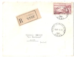 TESSE La MADELEINE Orne Lettre Recommandée  Ob 7 1 1960 Horoplan Lautier A 5 85 F EVIAN Yv 1193 - Covers & Documents