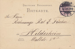 Reichspost Postal Stationery Ganzsache Entier 5 Pfennig (589) BRAUNSCHWEIG 1889 HILDESHEIM (2 Scans) - Cartoline