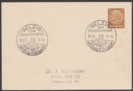 PP 122 A 1, Sst. "1000 Jahre Belzig", 30.4.38 - Private Postal Stationery