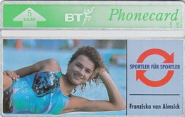 UK - Sports Series Franziska Van Almsick, CN: 322K, 5 U, Tirage 30.000, 02/93, Mint - BT Allgemeine