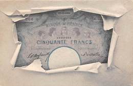 Thème  Timbre Et Monnaie Représentation:   Billet Banque  De 50 Francs. 27.3-1900       (voir Scan) - Briefmarken (Abbildungen)