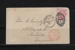 1871 Großbritannien Brief London Nashville USA - Covers & Documents