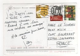 3 Timbres ,stamps Sur CP , Carte , Postcard Du 20/04/2008 - Cartas & Documentos