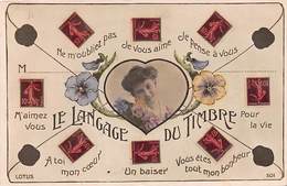 Thème  Représentation De Timbres:     Langage. Ne M'oubliez Pas    (voir Scan) - Stamps (pictures)