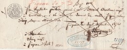 Billet à Ordre Manuscrit 7/9/1852 -  ALRIQ Figeac Lot - Bruneel Deveterre Courtrai - Cachet Fiscal - 1800 – 1899