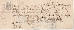 Billet à Ordre Manuscrit 1/12/1854 ALRIQ Figeac Lot -  Pellaumail Moutel Et Durand Cholet Maine Et Loire - Cachet Fiscal - 1800 – 1899