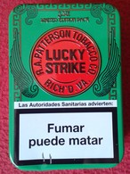 SPAIN ESPAGNE ANTIGUA LATA METÁLICA DE CIGARRILLOS TABACO TOBACCO CIGARETTES CIGARETTES AÑO 2009 APROX. LUCKY STRIKE VER - Contenitori Di Tabacco (vuoti)