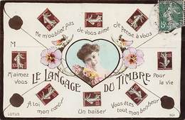 Thème  Représentation De Timbres:+ Langage   Amour    4  (voir Scan) - Francobolli (rappresentazioni)