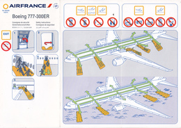 Air France/ Boeing 777-300ER / Consignes De Sécurité / Safety Card - 10/2010 - Veiligheidskaarten