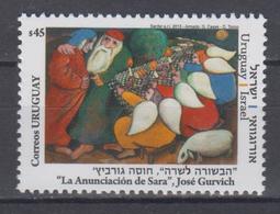 URUGUAY ISRAEL 2013 JOINT ISSUE 65 YEARS OF FRIENDSHIP ART JOSE GURVICH THE ANNUNCIATION OF SARAH - Jewish