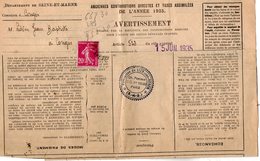 TB 2449 - LIZY SUR OURCQ 1935 - Lettre De La Perception Pour  Mr LIEVIN à CONGIS ( S & M ) - 1921-1960: Période Moderne