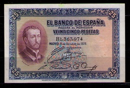 ESPAÑA - BILLETE DE 25 PESETAS DE 1926 - EXCELENTE - 1-2-5-25 Peseten