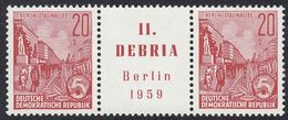 GERMANIA DDR - 1959 - Due Valori Nuovi MNH Yvert 436 Uniti Da Una Vignetta "DEBRIA II". - Ongebruikt