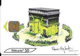 CARTES°--PUBLIC-50U-F1091A-OB2-10/2000--N° Gras-ARC DE TRIOMPHE 1-UTILISE-TB E - 2000