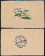 3 Db Zeppelin Alkalmi Bélyegzés Papírlapon - Sonstige & Ohne Zuordnung