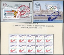 ** 1966-1998 4 Db Emlékív + 1 Tízestömb Levélzáró Sport Témában - Andere & Zonder Classificatie