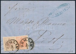 1858 3kr + 6kr Levélen 'SEMLIN' - Pest - Sonstige & Ohne Zuordnung