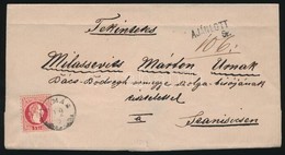 1869 5kr + ( A Hátoldalon) Bontásnál Eltépett 10kr Ajánlott Levélen / 5kr  + 10kr (on The Backside, Teared) On Registere - Andere & Zonder Classificatie