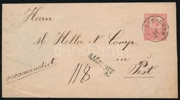 1873 Réznyomat 2 X 5kr, 5kr Díjjegyes Borítékon Ajánlott Levélként / 2 X Mi 10 On Ps-cover As Registered Cover 'FEGYVERN - Other & Unclassified