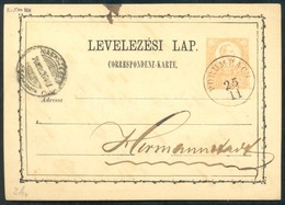 1874 Díjjegyes Levelezőlap / PS-card 'PORUMBACH' - 'NAGYSZEBEN' - Other & Unclassified